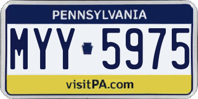 PA license plate MYY5975