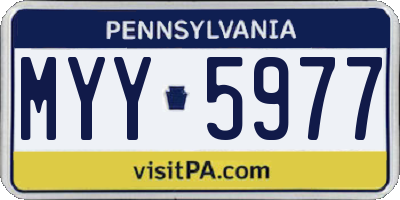 PA license plate MYY5977