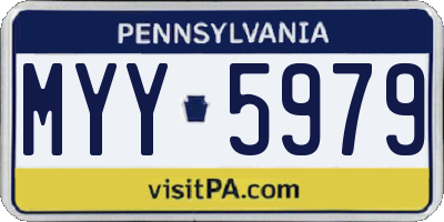 PA license plate MYY5979