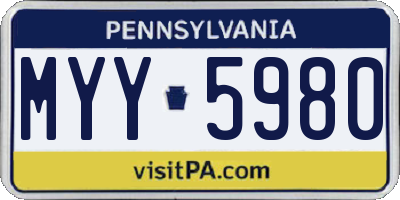 PA license plate MYY5980