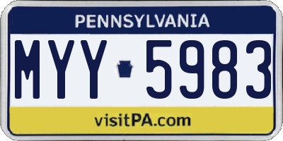 PA license plate MYY5983