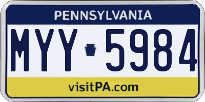 PA license plate MYY5984