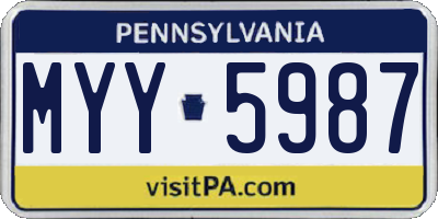 PA license plate MYY5987