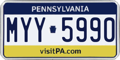 PA license plate MYY5990