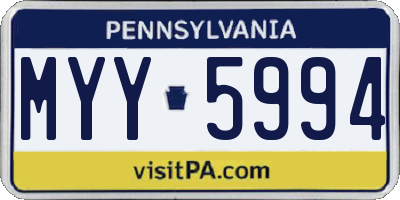 PA license plate MYY5994