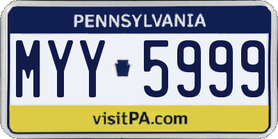 PA license plate MYY5999