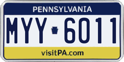 PA license plate MYY6011