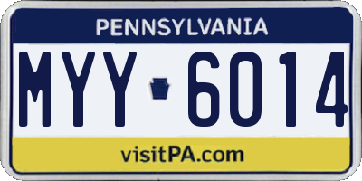 PA license plate MYY6014