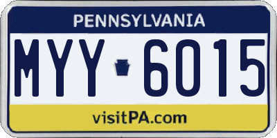 PA license plate MYY6015