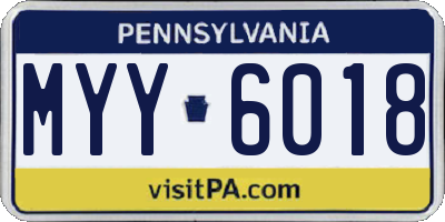 PA license plate MYY6018