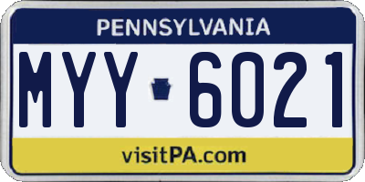 PA license plate MYY6021