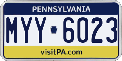 PA license plate MYY6023