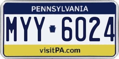 PA license plate MYY6024