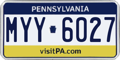 PA license plate MYY6027