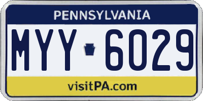 PA license plate MYY6029