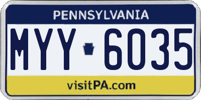 PA license plate MYY6035