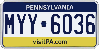 PA license plate MYY6036
