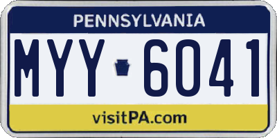 PA license plate MYY6041