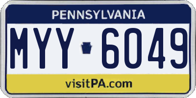 PA license plate MYY6049