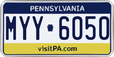 PA license plate MYY6050