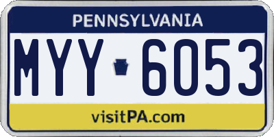 PA license plate MYY6053
