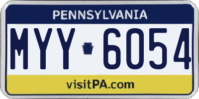PA license plate MYY6054