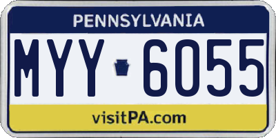 PA license plate MYY6055