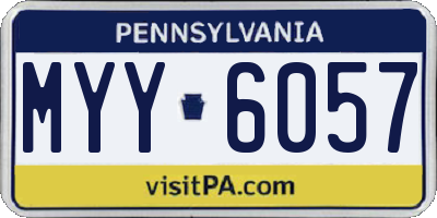 PA license plate MYY6057