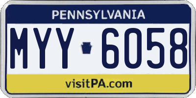PA license plate MYY6058