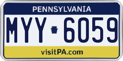 PA license plate MYY6059