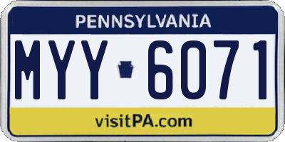 PA license plate MYY6071