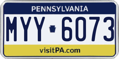 PA license plate MYY6073