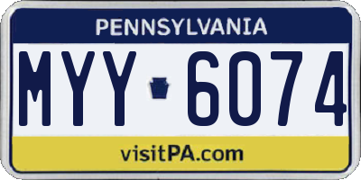 PA license plate MYY6074