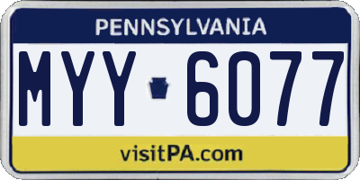 PA license plate MYY6077