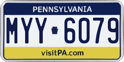 PA license plate MYY6079