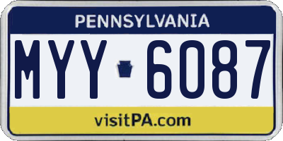 PA license plate MYY6087