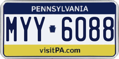 PA license plate MYY6088