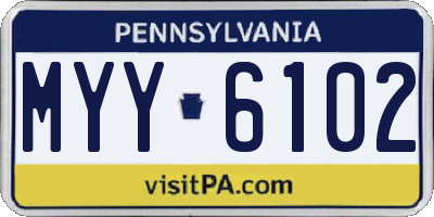 PA license plate MYY6102
