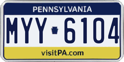 PA license plate MYY6104