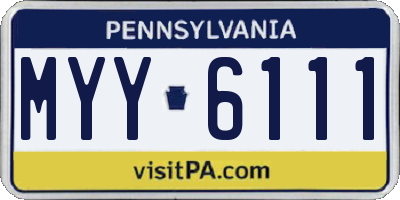 PA license plate MYY6111