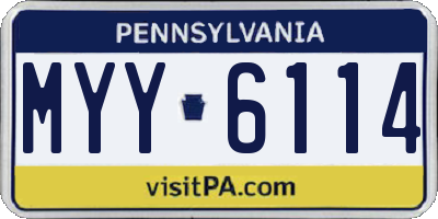PA license plate MYY6114