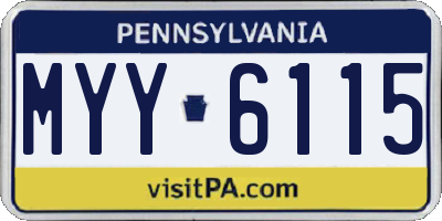 PA license plate MYY6115