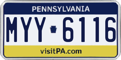 PA license plate MYY6116
