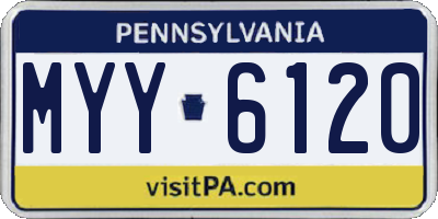 PA license plate MYY6120