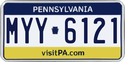 PA license plate MYY6121