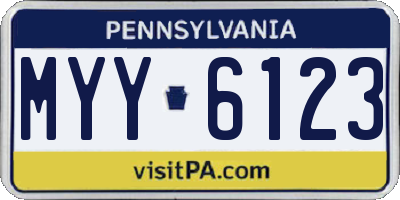PA license plate MYY6123