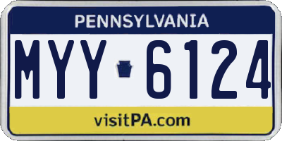 PA license plate MYY6124