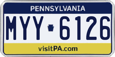 PA license plate MYY6126
