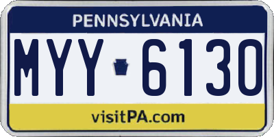 PA license plate MYY6130