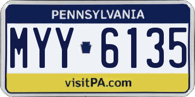 PA license plate MYY6135